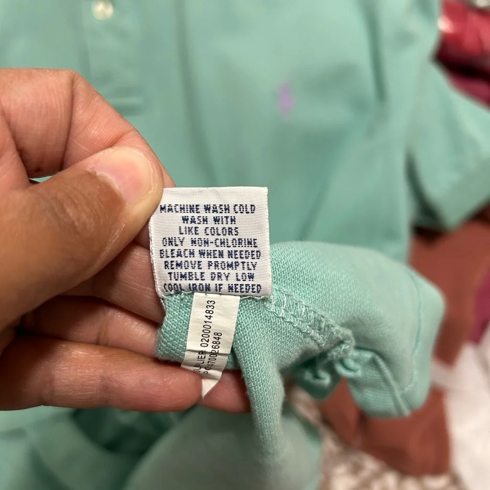 Polo Ralph Lauren Men's XL Tall Mint Green Lavender Pony‎ Short Sleeve